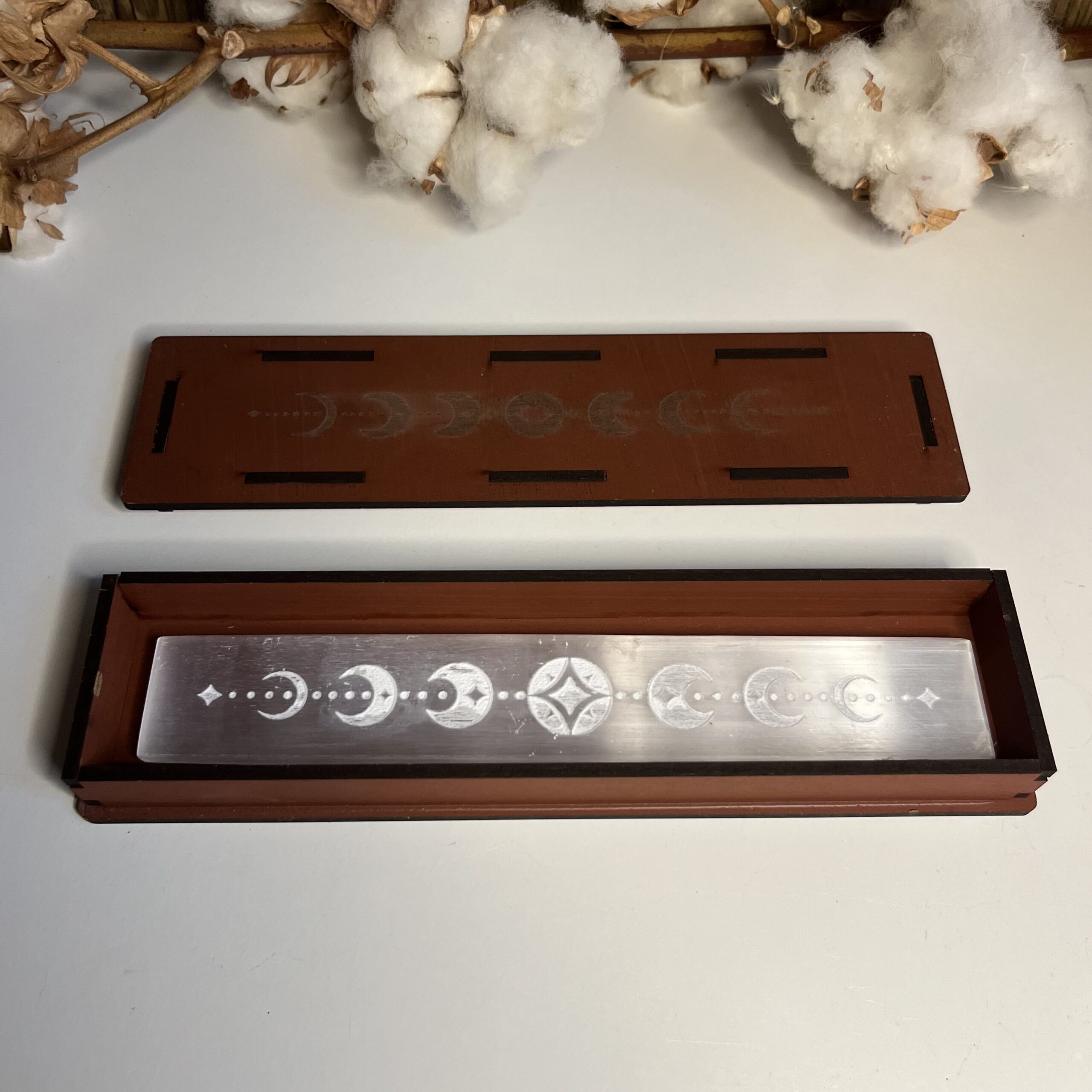 cajita placa de selenita fases lunares 2
